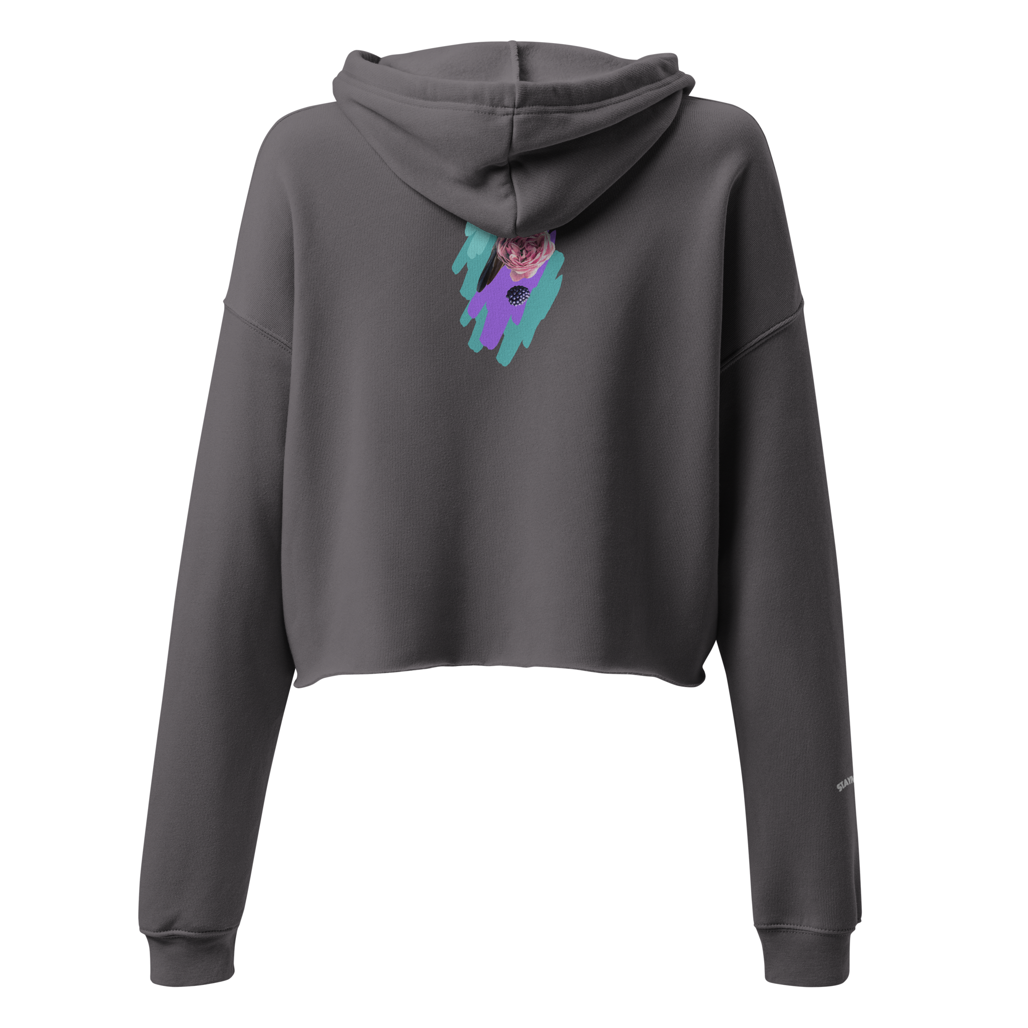 STAYNOTICED.PinkRose Crop Hoodie